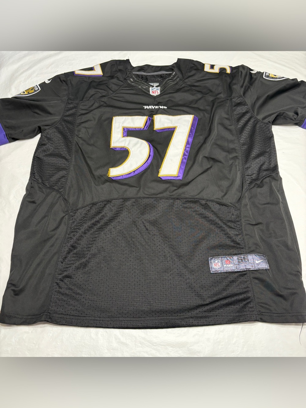 Nike On Field CJ Mosley #57 Black Baltimore Ravens Football Jersey Men’s 56 3XL